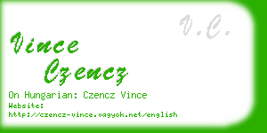 vince czencz business card